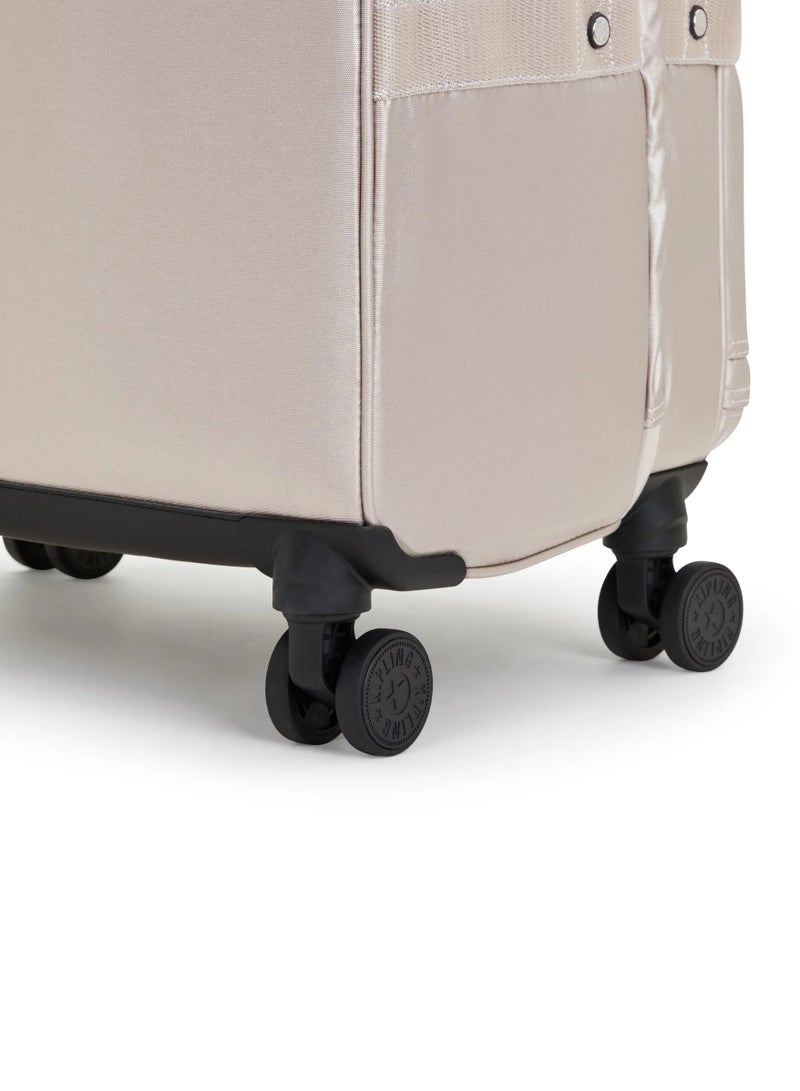 kipling Spontaneous Large 4-Double Wheeled Female Check-In Luggage Trolley - Metallic Glow - Image 5